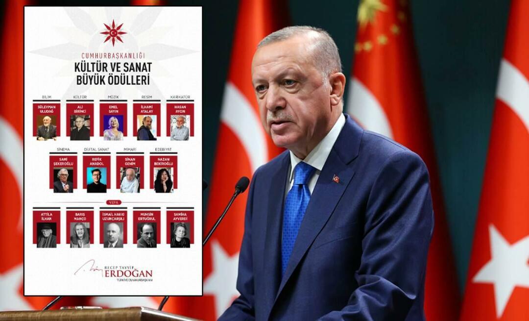 Präsident Erdoğan teilte die Gewinner des „Großen Preises für Kultur und Kunst des Präsidenten 2023“ mit