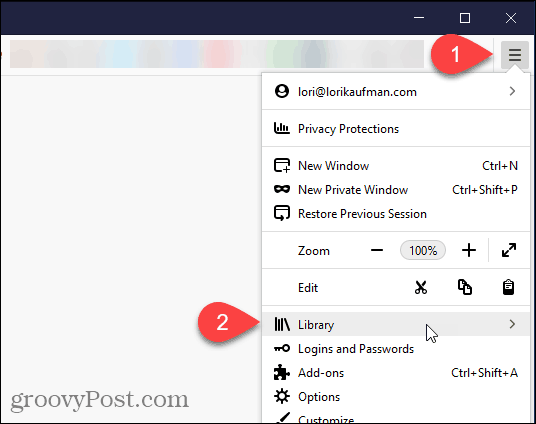 Bibliothek in Firefox auswählen