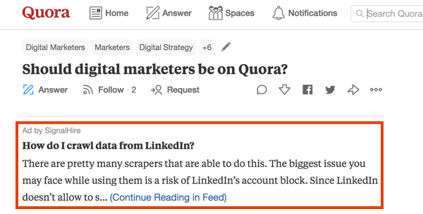 Verwendung von Quora für Marketing: Social Media Examiner