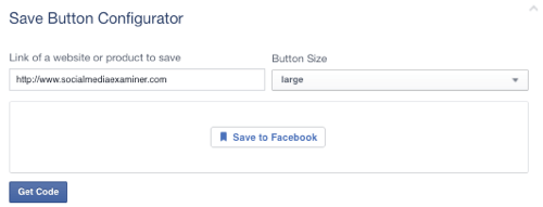 Facebook Save Button auf URL gesetzt