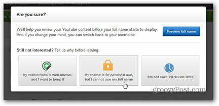 youtube real name lehnt es ab, den vollständigen Namen zu verwenden