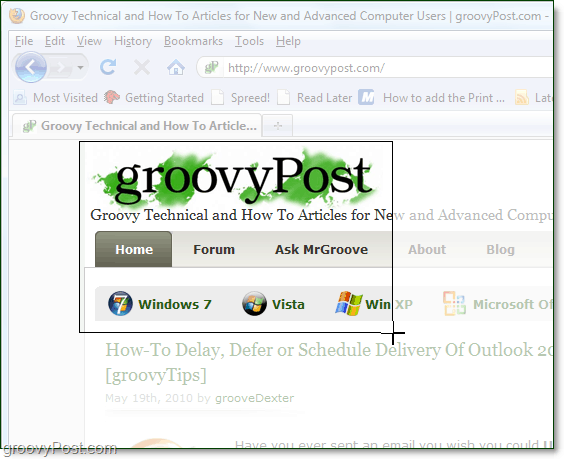 Verwenden Sie das Clipping-Tool in Office 2010 für einen Screenshot