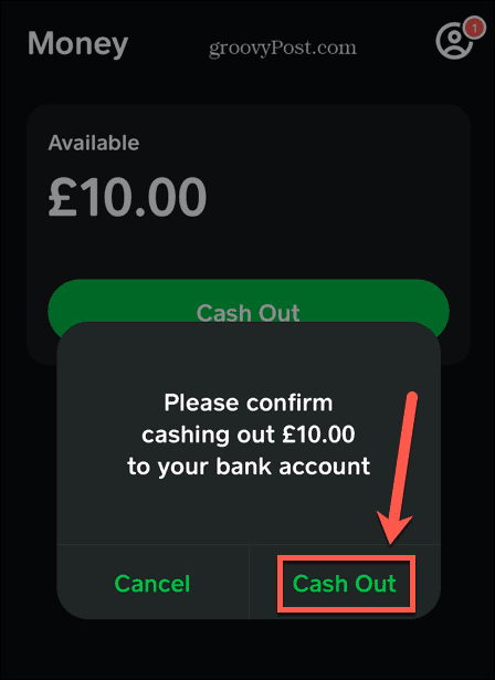 Cash-App bestätigt die Auszahlung