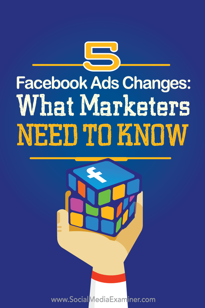 Was Vermarkter über fünf Facebook-Anzeigen wissen müssen, ändert sich
