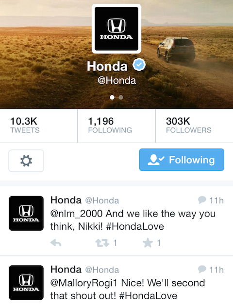 Honda Kundenbewertung Tweets
