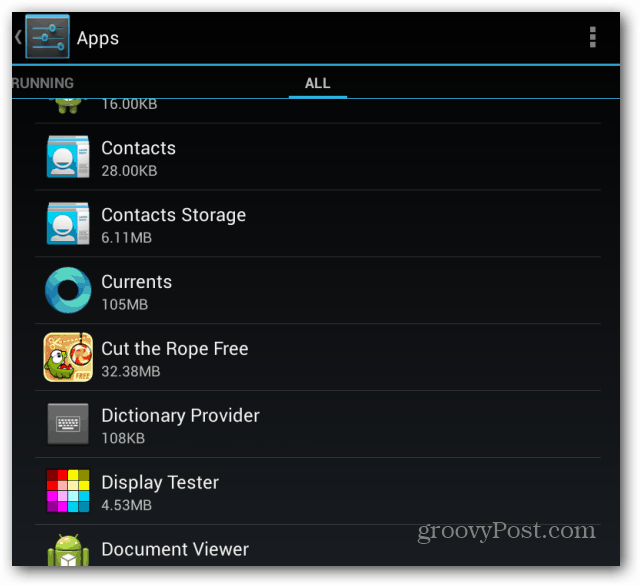 Apps alle Nexus 7