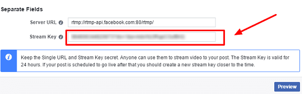 Um über OBS Studio zu senden, müssen Sie zu Publishing Tools auf Facebook gehen, um den Stream-Schlüssel zu erhalten.