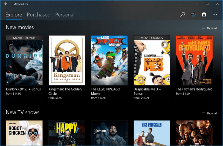 Filme und TV App Windows 10