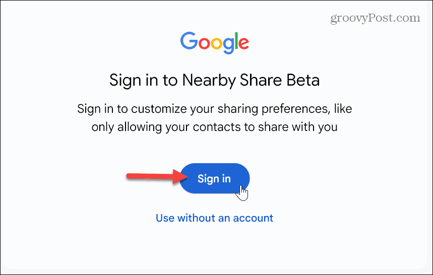 Google Nearby Share unter Windows 11