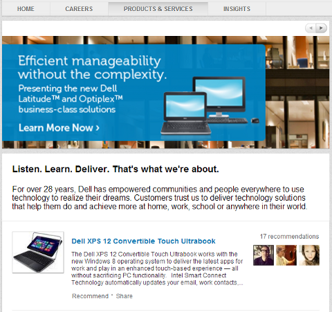 Dell Unternehmensseite