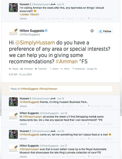 hilton schlägt tweet vor