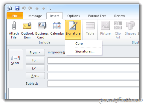 Signatur-Outlook 2010 einfügen