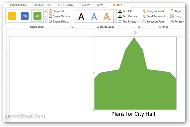 Beispiel für eine benutzerdefinierte Form, die in Powerpoint 2013 erstellt wurde