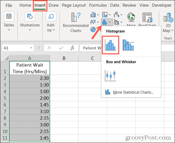 Ein Histogramm in Excel einfügen