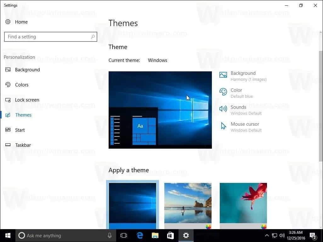 Themen Windows 10 Creators Update 1703