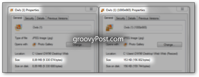 Fotos Größenänderung Tutorial Windows Live-Fotogalerie Größenvergleich Gigabyte Megabyte Kilobyte Bytes GB MB KB b