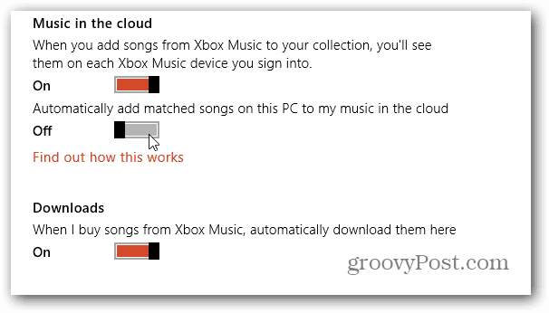 Musik in den Cloud-Einstellungen