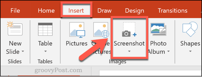 Einfügen eines Screenshots in PowerPoint