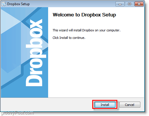 Dropbox-Screenshot - Starten Sie die Einrichtung / Installation der Dropbox