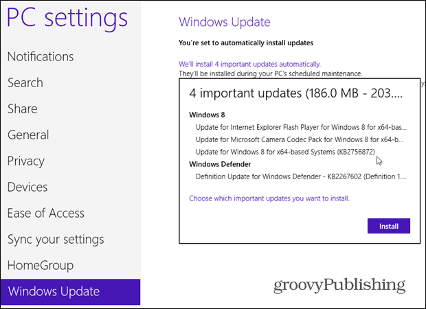 Manuelles Windows Update Windows 8