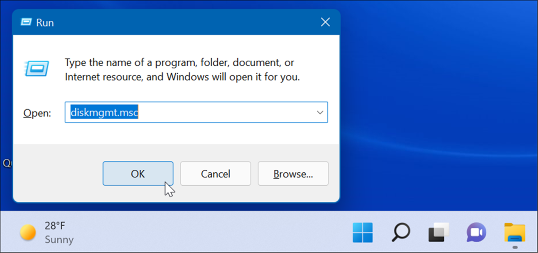 Führen Sie die offene Datenträgerverwaltung unter Windows 11 aus
