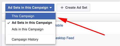 Kampagne für Facebook-Anzeigenmanager auswählen