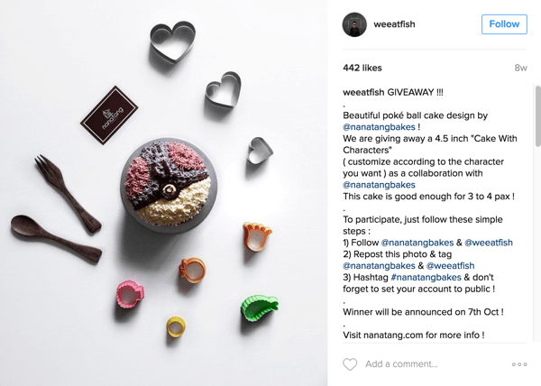 Der Feinschmecker Instagrammer @weeatfish bewarb das Werbegeschenk von Nanatang Bakes.