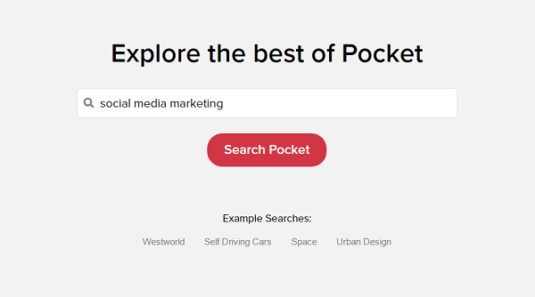 Pocket Explore schlägt Inhalte vor, die auf Ihren Interessen basieren.
