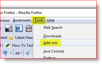 Öffnen Sie das Firefox-Add-On-Menü