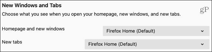 Firefox Neue Fenster und Registerkarten