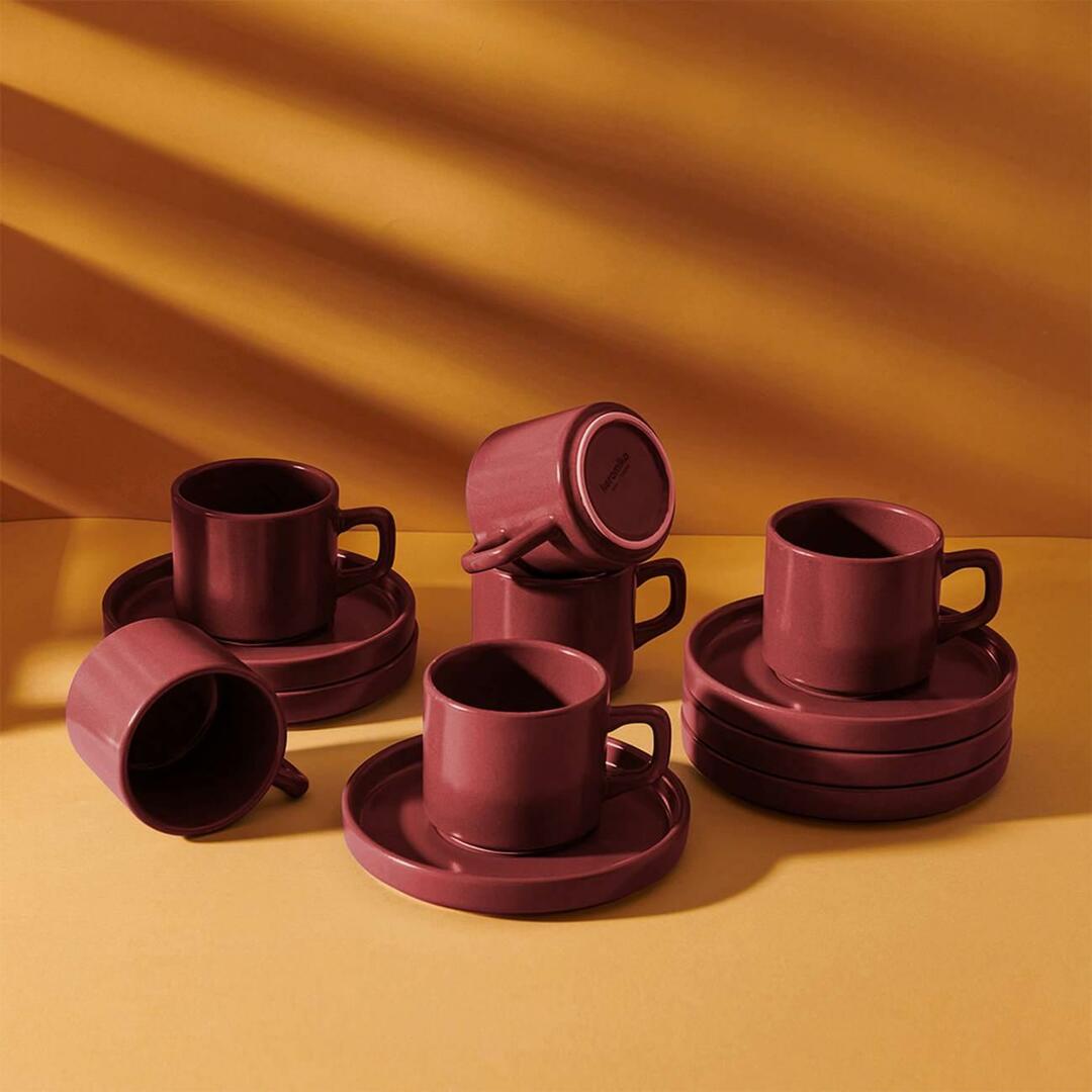 Keramika Stapelbares 12-teiliges Teetassen-Set