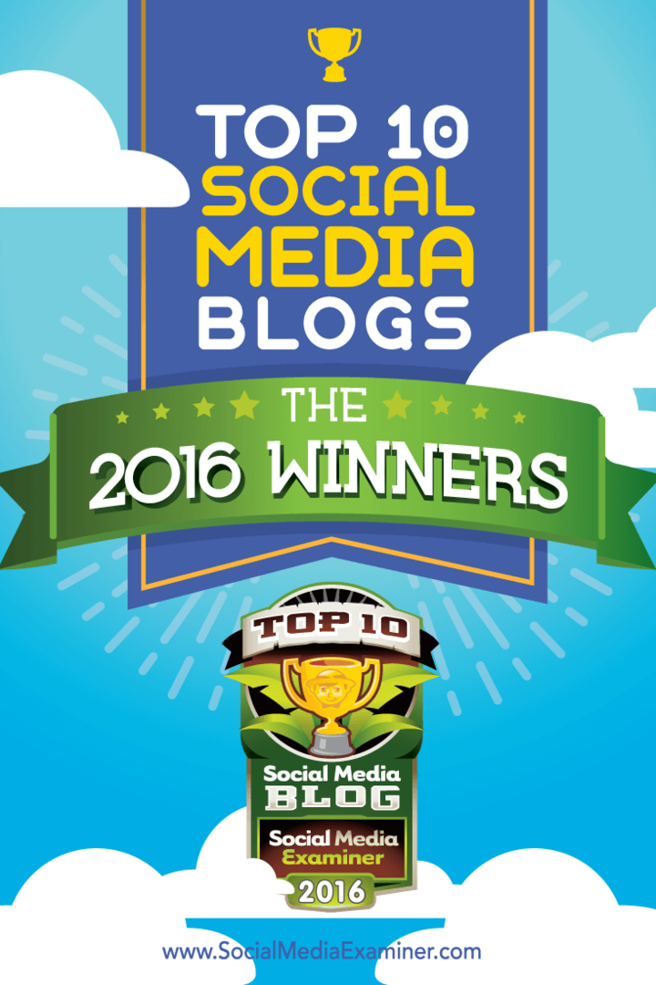 Die zehn besten Gewinner des Social Media-Blogs 2016