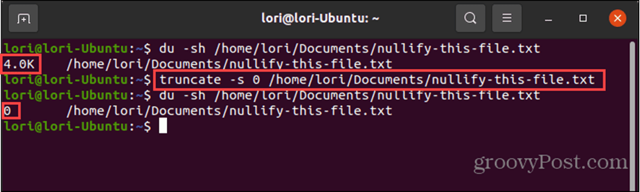 Verwenden des truncate-Befehls unter Linux