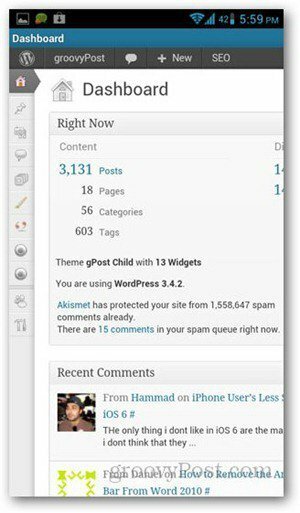 WordPress-für-Android-Dashboard
