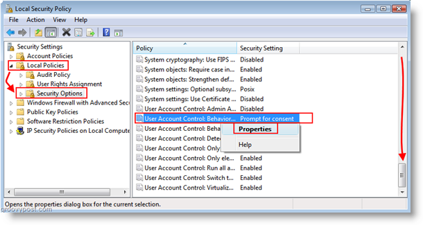 Festlegen des Benutzerkontenverhaltens für die Benutzerkontensteuerung (UAC) Windows Vista
