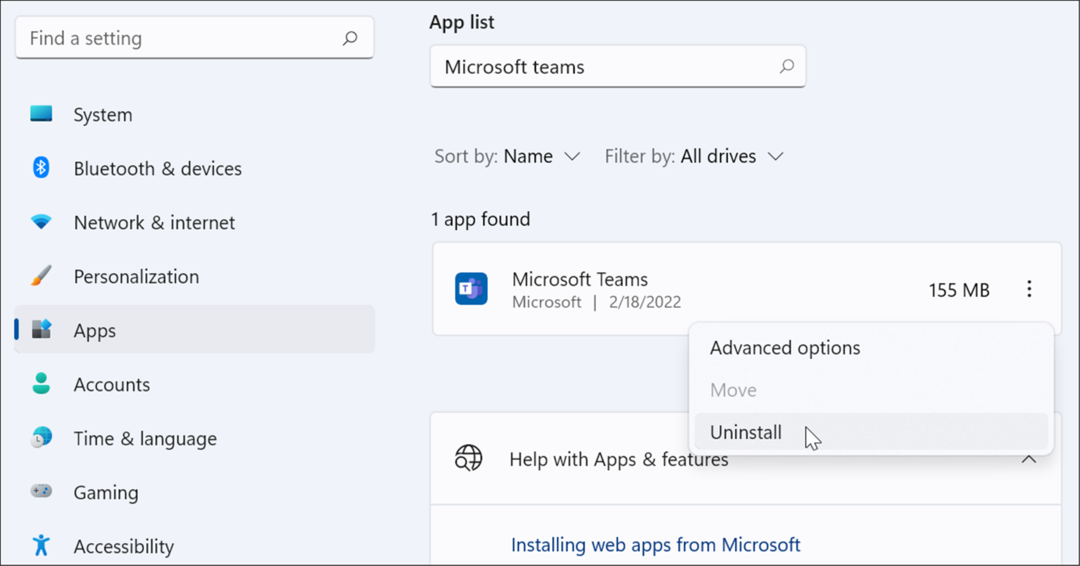 Microsoft Teams deinstallieren lädt nicht