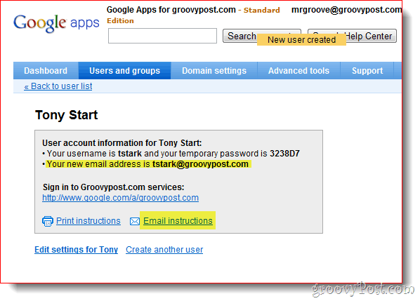 E-Mail-Anweisungen Google Apps