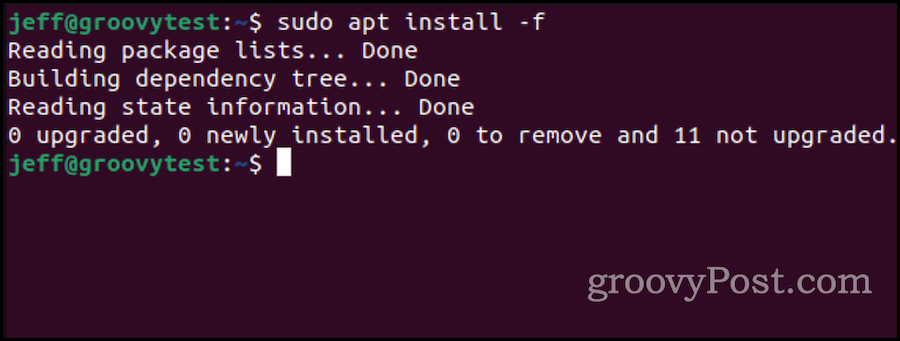 Ubuntu apt install, um defekte Pakete zu reparieren