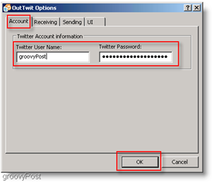 Twitter in Outlook: Konfigurieren Sie OutTwit