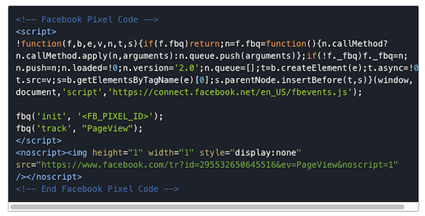 Das Facebook-Initialisierungspixel muss vor jedem benutzerdefinierten Code ausgelöst werden.