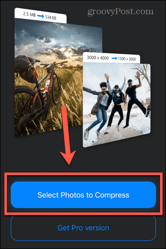 Fotos komprimieren App Fotos auswählen