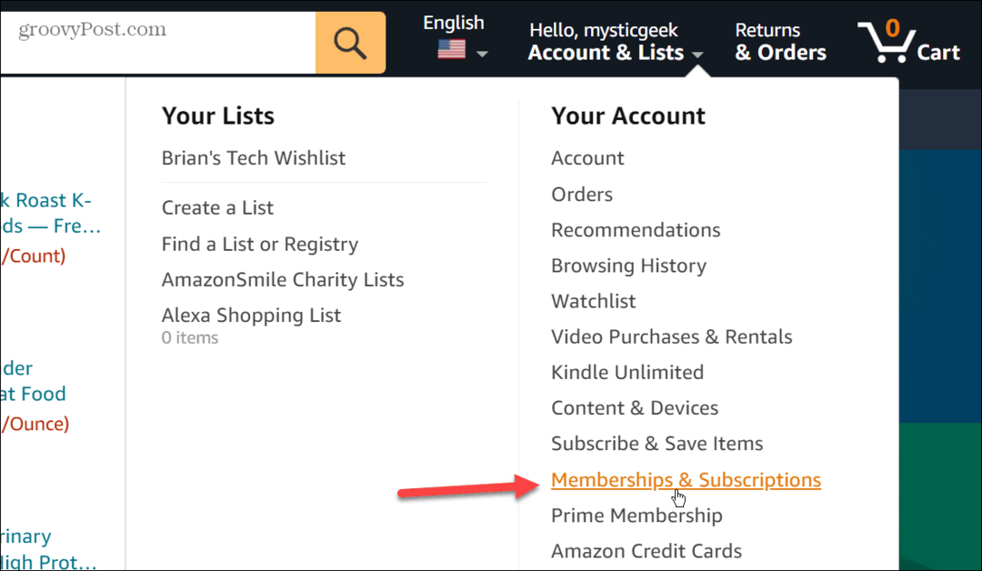 Abonnements bei Amazon Prime Video kündigen