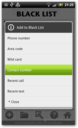 Black List Anrufsteuerung Android zur Black List hinzufügen