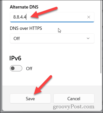 Legen Sie alternative DNS-Einstellungen in Windows 11 fest