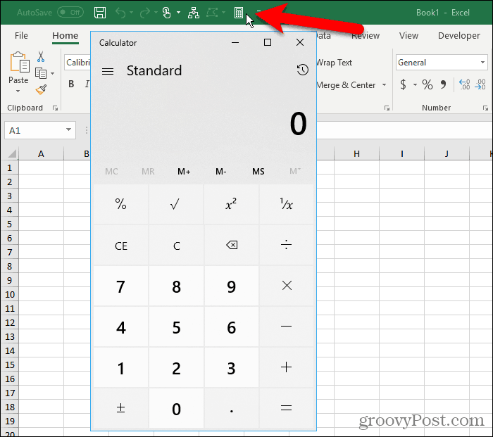 Der Windows-Rechner in der Symbolleiste für den Schnellzugriff in Excel