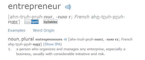 Die Definition des Wortes "Unternehmer" ist die Idee des Risikos. 