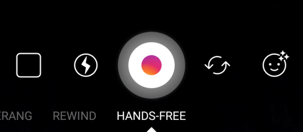 Hands-Free zeichnet 20 Sekunden Video mit einem einzigen Tastendruck auf.