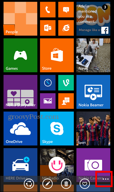 Screenshot-Sperrbildschirm für Windows Phone 8.1