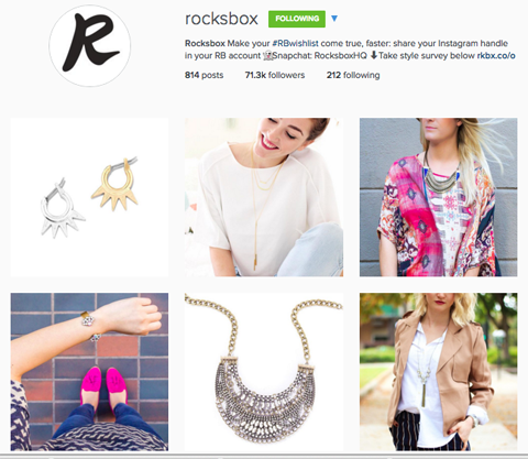 Rocksbox Instagram-Profil