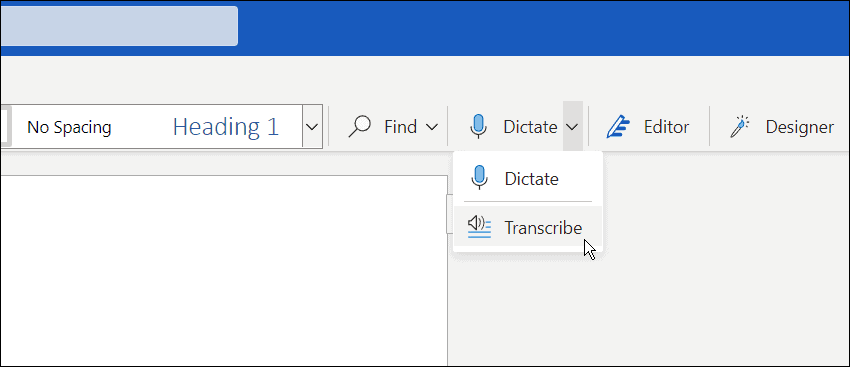 Transkribieren Sie eine Ausio-Datei in Microsoft Word